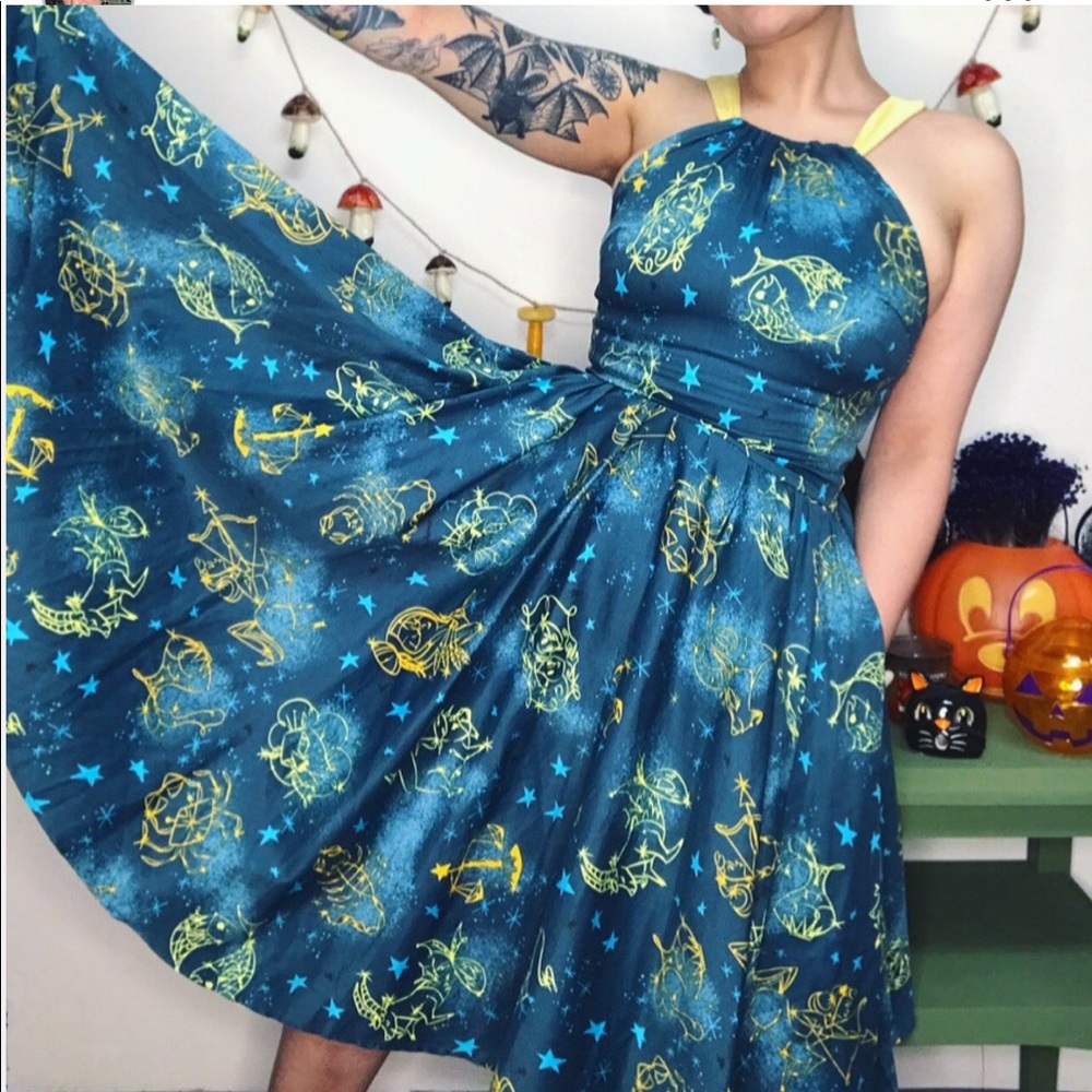Pinup Girl Clothing Astrology Print Harley Dress